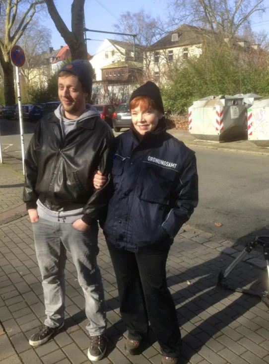 From the set of Rueckrundenstart, shot in Dortmund, Germany. With Jesse Arnold.