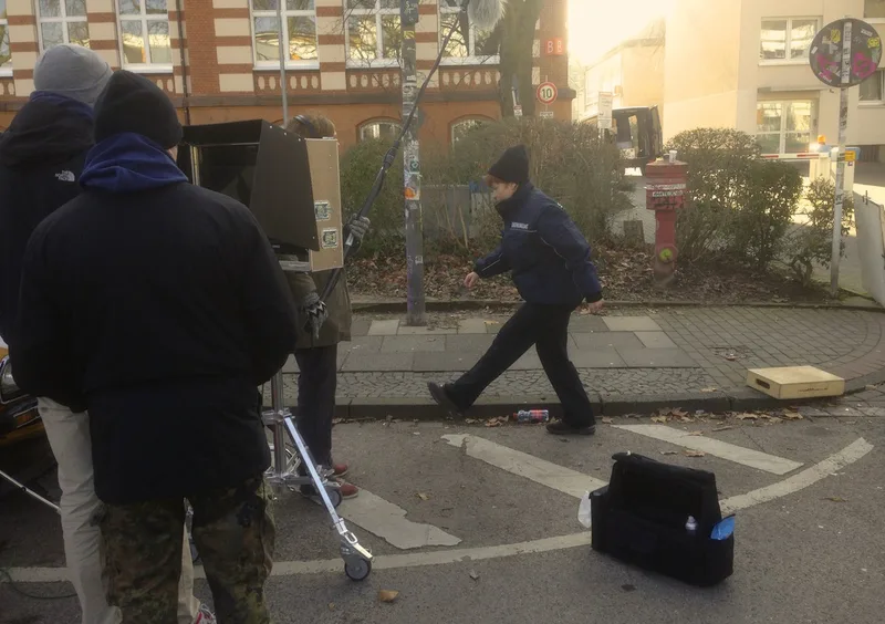 From the set of Rueckrundenstart, shot in Dortmund, Germany.